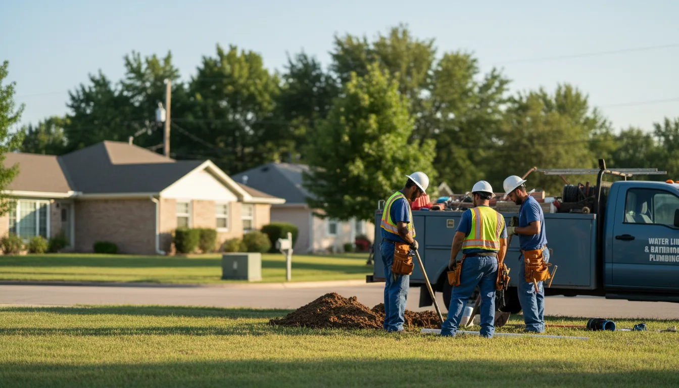 Residential water line and bathroom plumbing service in Adrian, OR